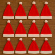 Kit 12 Gorro de Natal Vermelho Chapéu Papai Noel - Natal