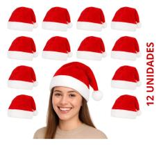 Kit 12 Gorros Papai Noel Veludo