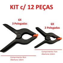 Kit 12 Grampos Pregador 6x 2Pol + 6x 3Pol Garra Pinça Presilha Grampo Foto Marcenaria Kit 12 Grampos Pregador 6x 2Pol + 6x 3Pol Garra Pinça Presilha Grampo Foto Marcenaria