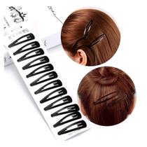 Kit 12 Grampos Preto de Cabelo Feminino Plástico