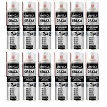 Kit 12 Graxa Branca Spray Unipega 300ml Lubrificante Multiuso Anticorrosivo Antiferrugem Resistente A Água
