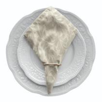 Kit 12 Guardanapos de Mesa Posta 40cm X 40cm Com Anel Jacquard Adamascado