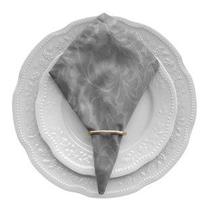 Kit 12 Guardanapos de Mesa Posta 40cm X 40cm Com Anel Jacquard Adamascado