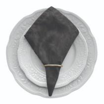 Kit 12 Guardanapos de Mesa Posta 40cm X 40cm Com Anel Jacquard Adamascado