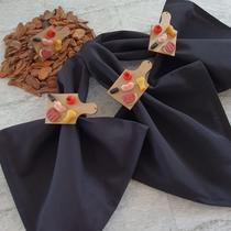 Kit 12 Guardanapos de Tecido 40x40 cm Preto Percal Misto Kit 12 Guardanapos de Tecido 40x40 cm Preto Percal Misto