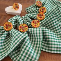 Kit 12 Guardanapos de Tecido Xadrez Verde e 12 Anéis PG Pizza Kit 12 Guardanapos de Tecido Xadrez Verde e 12 Anéis PG Pizza