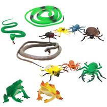 Kit 12 Insetos De Borracha Cobra Sapo Aranha Brinquedo Infantil Realista Decoração De Festa Kit 12 Insetos De Borracha Cobra Sapo Aranha Brinquedo Infantil Realista Decoração De Festa