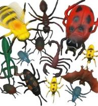 Kit 12 Insetos Realista Borracha Brinquedo Fazenda Grande Kit 12 Insetos Realista Borracha Brinquedo Fazenda Grande