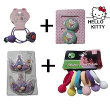 Kit 12 Itens Menina Bonita Elástico Presilha Tic-Tac Tudo para Prender o Cabelo