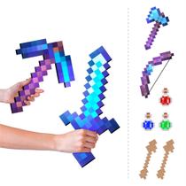 Kit 12 Itens Minecraft Ferramenta Diamante Encantado