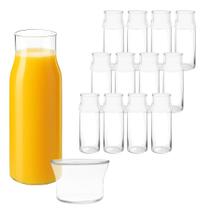 Kit 12 Jarra Decanter Moringa 400ml Com Copo 110ml Água Suco Transparente Resistente Kit 12 Jarra Decanter Moringa 400ml Com Copo 110ml Água Suco Transparente Resistente