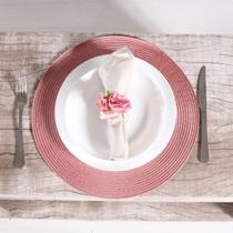 Kit 12 Jogos Americanos De Mesa Redondo Requinte Rose - Tessi Kit 12 Jogos Americanos De Mesa Redondo Requinte Rose - Tessi