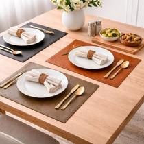Kit 12 Jogos Americanos material sintético 45x33 Mesa Posta Elegante Decoracao Cozinha Sala Estilo Moderno Kit 12 Jogos Americanos material sintético 45x33 Mesa Posta Elegante Decoracao Cozinha Sala Estilo Moderno