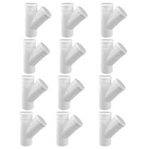 Kit 12 Junção Simples Em Y 50mm Esgoto Branco Conexão