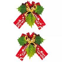 KIT 12 Laço Decorativo Mini Decoração Arvore de Natal Enfeite Dourado Vermelho Lacinho Camurça KIT 12 Laço Decorativo Mini Decoração Arvore de Natal Enfeite Dourado Vermelho Lacinho Camurça