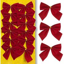 Kit 12 Laço Lacinho Veludo Natal Decoração Arvore De Natal Vermelho Presente Kit 12 Laço Lacinho Veludo Natal Decoração Arvore De Natal Vermelho Presente