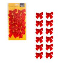 Kit 12 Laço Lacinho Veludo Natal Decoração Arvore De Natal Vermelho Presente