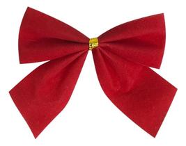 Kit 12 Laço Veludo Decoração Arvore Natal Vermelho Dourado Laços Vermelhos E Dourados