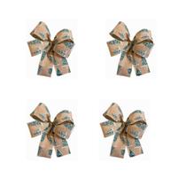 Kit 12 Laços Rustico Decoração Guirlanda Árvore Natal