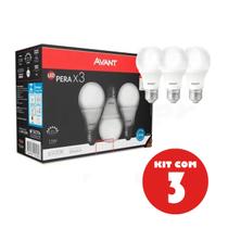 Kit 12 Lâmpada Led 15w Bulbo Pêra 6500k E27 Luz Branca Avant Kit 12 Lâmpada Led 15w Bulbo Pêra 6500k E27 Luz Branca Avant