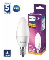 Kit 12 Lâmpada Led Vela 3,5W 2700K Bivolt E14 350Lm Philips