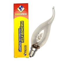 kit 12 Lâmpada Vela Bico Torto 40w 127v E14 Clara Branco quente