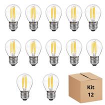 Kit 12 Lâmpadas Filamento Led G45 4w 2700k Branco Neutro
