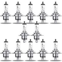 Kit 12 Lâmpadas Halógenas Osram H4 60W 55W 12V Alta Durabilidade Farol Carro 3600k Original Automotiva