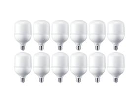 Kit 12 Lâmpadas LED E27 Bulbo Philips 24W Luz Fria 2800lm