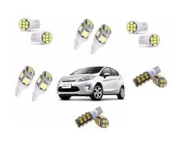 Kit 12 Lâmpadas Led Pingo Teto Placa Re Ford New Fiesta