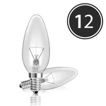Kit 12 Lâmpadas Vela Lisa Clara E-14 40w 127v