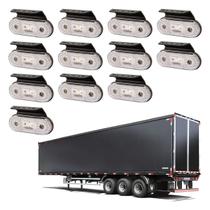 Kit 12 Lanterna Lateral Led Carreta Facchini Suporte Cristal
