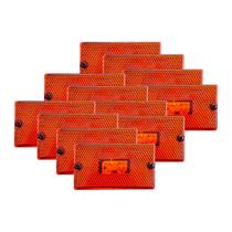 Kit 12 Lanternas Lateral Retangular Sem Suporte Âmbar Bivolt Kit 12 Lanternas Lateral Retangular Sem Suporte Âmbar Bivolt