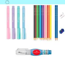 Kit 12 Lapis De Cor Fine Pen Corretivo ul Faber-Castell