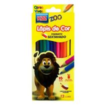 Kit 12 Lápis de Cor Kaz Sextavado Volta Aula Escolar