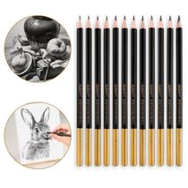 Kit 12 Lápis Desenho Técnico Realista Grafite Graduado Profissional Contorno Sombreamento Kit 12 Lápis Desenho Técnico Realista Grafite Graduado Profissional Contorno Sombreamento