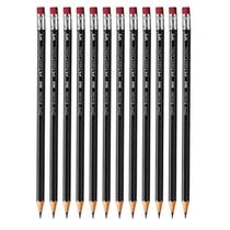Kit 12 Lapis Escolar Hexagonal Preto HB Com Borracha - Faber-Castell