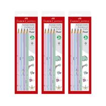 Kit 12 Lápis grafite triangular tons pasteis Faber-Castell Kit 12 Lápis grafite triangular tons pasteis Faber-Castell