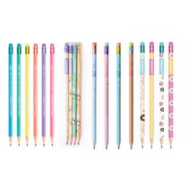 Kit 12 Lápis Hb Grafite Fofos Borracha Escolar Leoeleo Kit 12 Lápis Hb Grafite Fofos Borracha Escolar Leoeleo