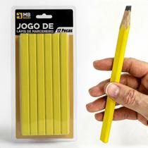 Kit 12 Lápis Marceneiro Carpinteiro Pedreiro Uso Profissional Resistente Marcação Madeira Concreto Obra Kit 12 Lápis Marceneiro Carpinteiro Pedreiro Uso Profissional Resistente Marcação Madeira Concreto Obra