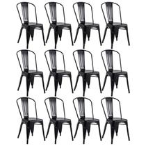 Kit 12 Laráz Cadeiras Iron Tolix Industrial Preto