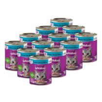 Kit 12 Latas de Ração para Gato Whiskas Premium - Patê de Atum 290g Kit 12 Latas de Ração para Gato Whiskas Premium - Patê de Atum 290g