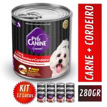 Kit 12 Latas Ração Úmida Cães Raças Pequenas Cordeiro 280GR