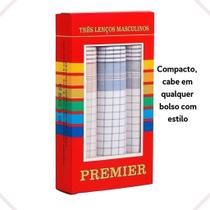 Kit 12 Lenços Algodão Masculino Premier 32x32 Presente Pais