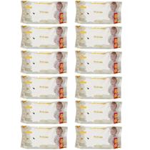 Kit 12 Lenços Umedecido Meu Carinho C/140 Unidades Pacote