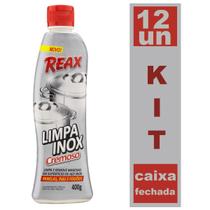 Kit 12 Limpa Inox Cremoso 400g Reax Remove Mancha Panela Pia