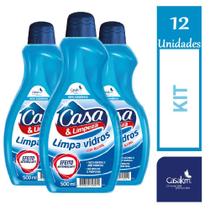 Kit 12 Limpa Vidros Refil Casa & Limpeza CasaKm 500ml Cada