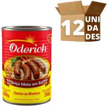 Kit 12 Linguiça Mista Em Banha Oderich Lata