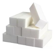 Kit 12 Lixas Bloco Polidora Unhas Fecha Poros Branca