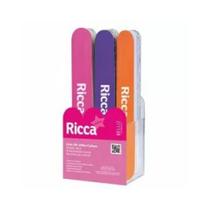 Kit 12 Lixas de Unha Profissional Grande Fun Colors Ricca Dupla Face 18cm